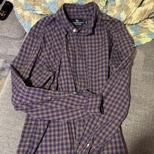 American Living Men's Checkered Shirt Jacket - Blue and Brown